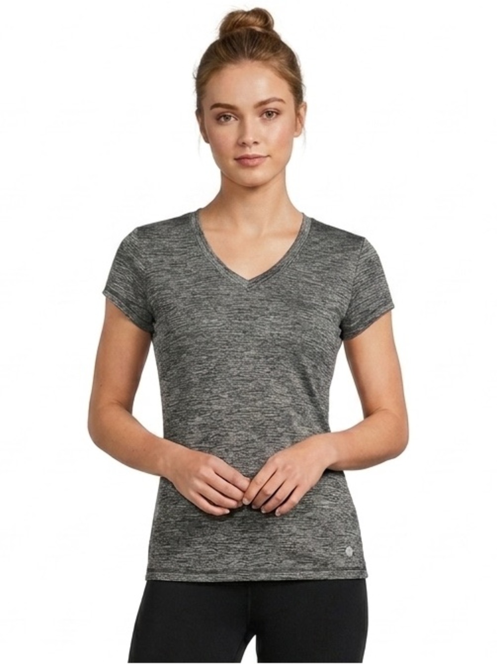 Xersion Heather Gray V-Neck Athletic Tee Size S